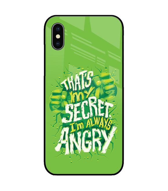Hulk Smash Quote iPhone X Glass Cover