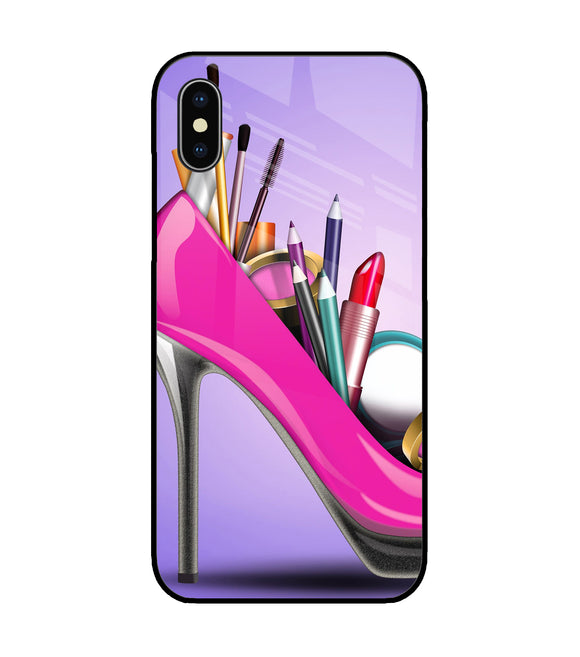 Makeup Heel Shoe iPhone X Glass Cover