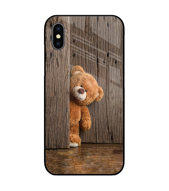 Teddy Wooden iPhone X Glass Cover