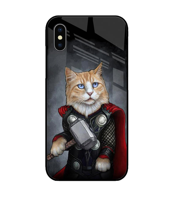 Thor Cat iPhone X Glass Cover