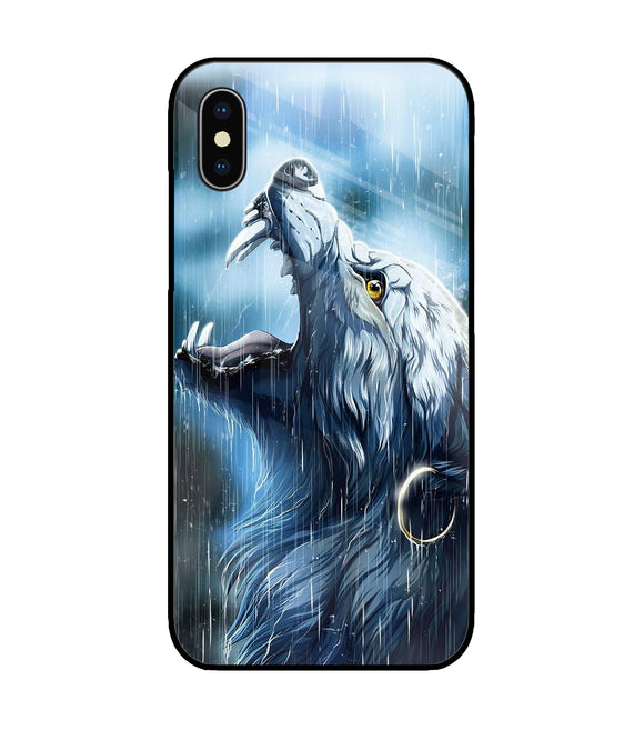 Wolf in Rain iPhone X Glass Cover