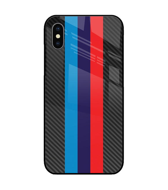 BMW Stripes Pattern iPhone X Glass Cover