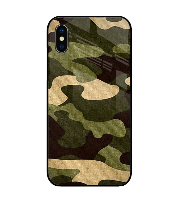 Camouflage Canvas iPhone X Glass Cover
