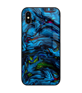 Dark Blue Abstract iPhone X Glass Cover