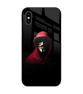 Anonymous Hacker iPhone X Glass Cover