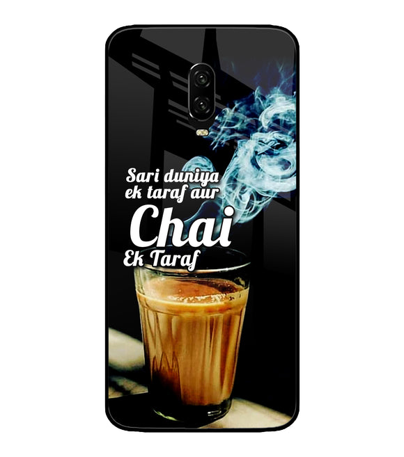 Chai Ek Taraf Quote Oneplus 6T Glass Cover