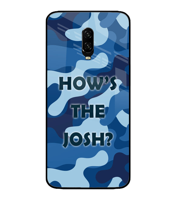 Camouflage Blue Oneplus 6T Glass Cover