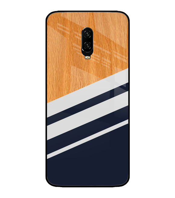 Black And White Wooden Oneplus 6T Glass Cover
