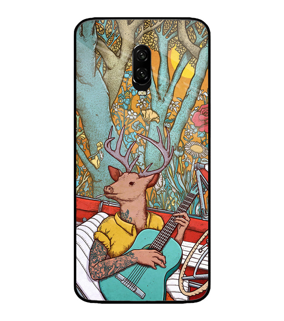 Deer Doodle Art Oneplus 6T Glass Cover