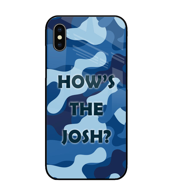 Camouflage Blue iPhone XS Glass Cover