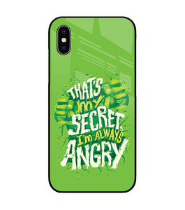 Hulk Smash Quote iPhone XS Glass Cover