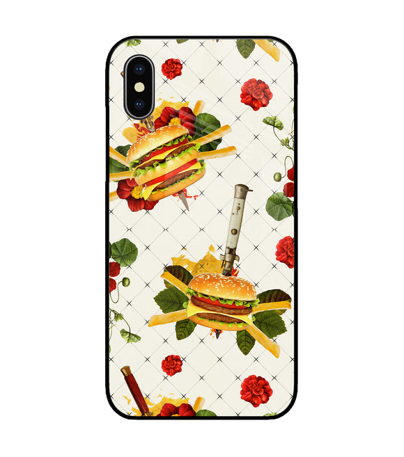 Burger Food Wallpaper iPhone XS Glass Cover