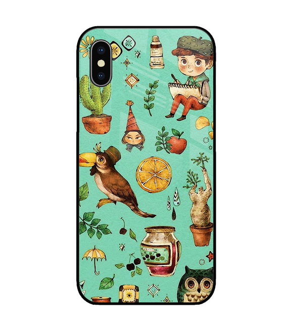 Vintage Art iPhone XS Glass Cover