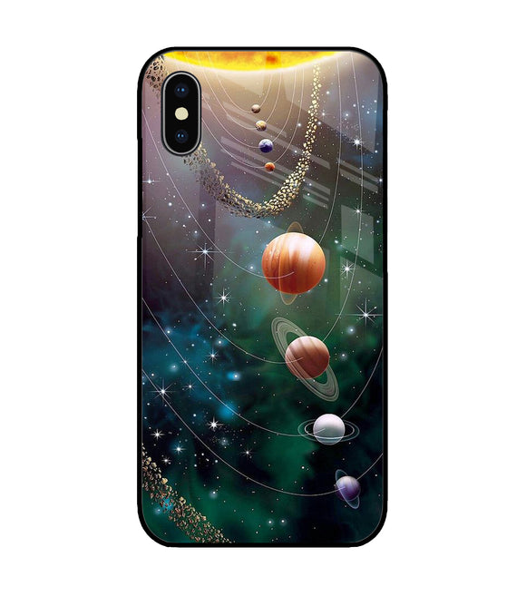 Solar System Art iPhone XS Glass Cover