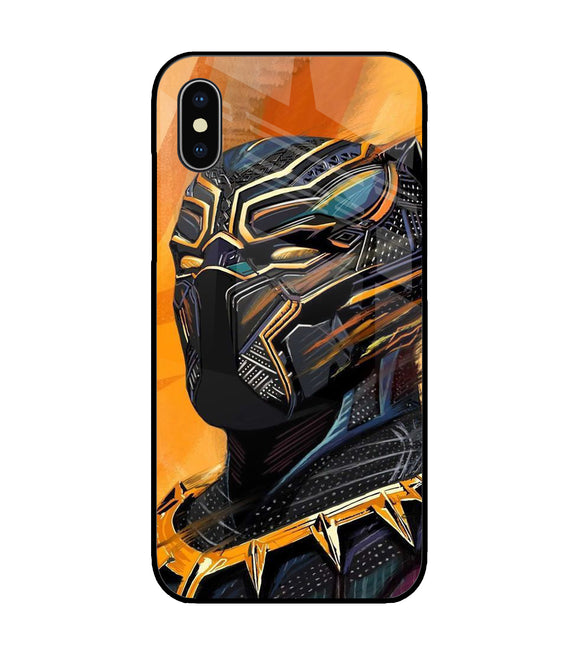 Black Panther Art iPhone XS Glass Cover