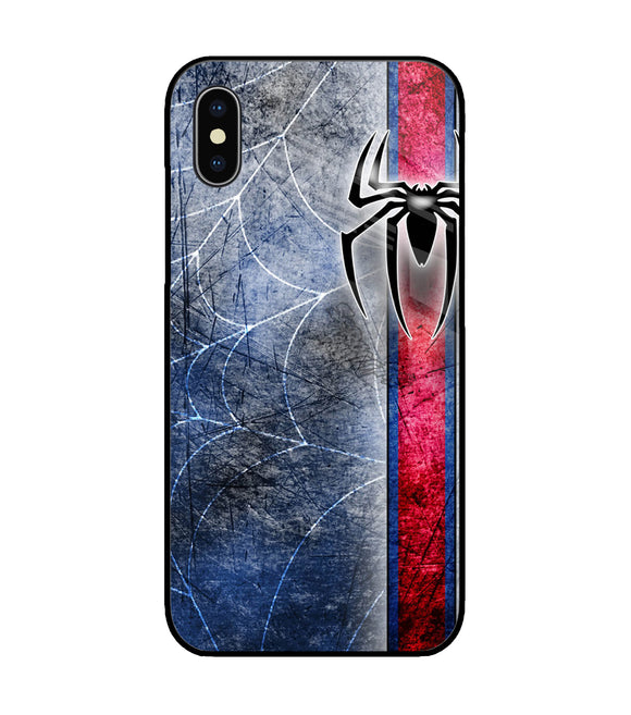 Spider Blue Wall iPhone XS Glass Cover