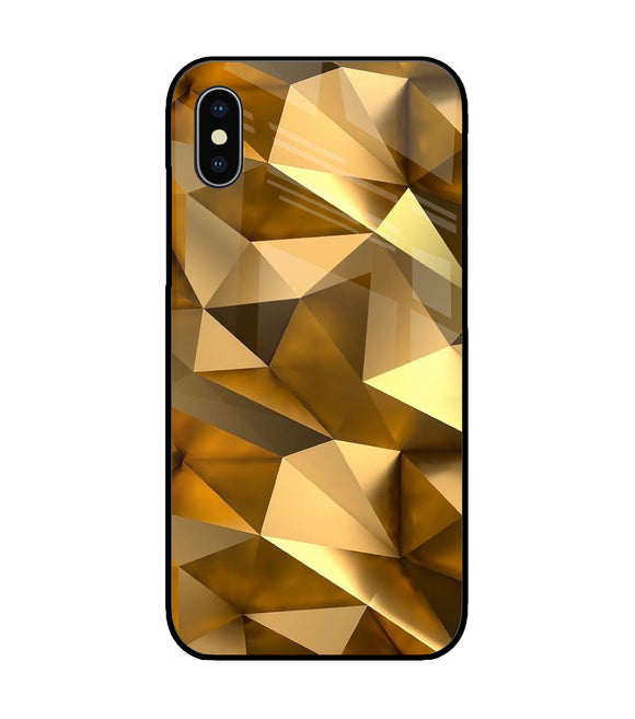 Golden Poly Art iPhone XS Glass Cover