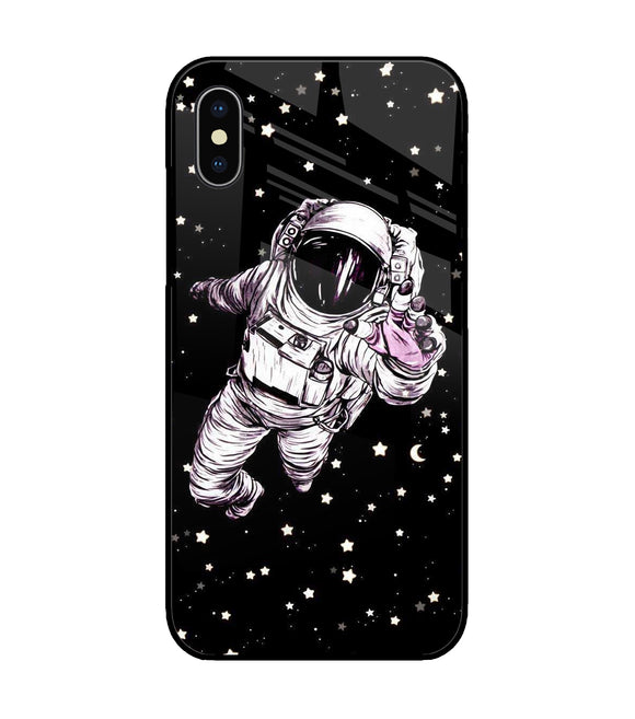Astronaut On Space iPhone XS Glass Cover