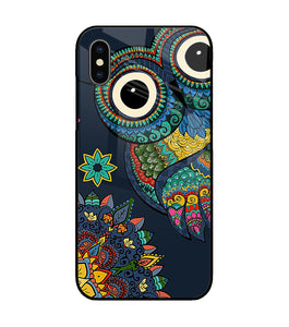 Abstract Owl Art iPhone XS Glass Cover