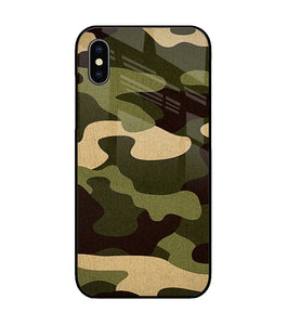 Camouflage Canvas iPhone XS Glass Cover
