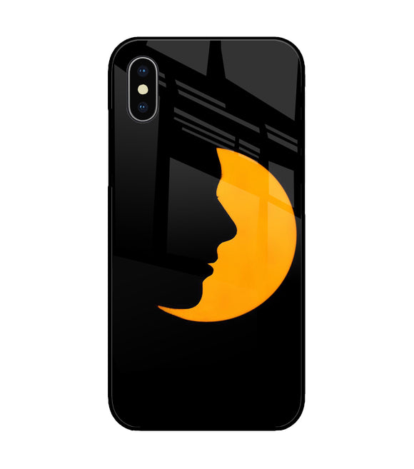 Moon Face iPhone XS Glass Cover