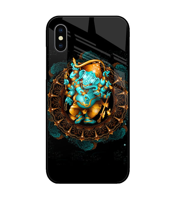 Lord Ganesha Art iPhone XS Glass Cover