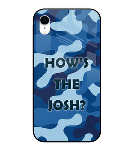 Camouflage Blue iPhone XR Glass Cover