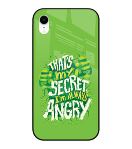 Hulk Smash Quote iPhone XR Glass Cover