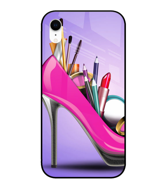 Makeup Heel Shoe iPhone XR Glass Cover