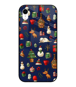 Canvas Christmas Print iPhone XR Glass Cover