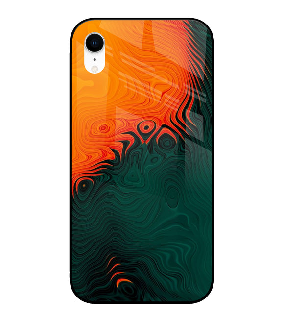 Orange Green Abstract Art iPhone XR Glass Cover