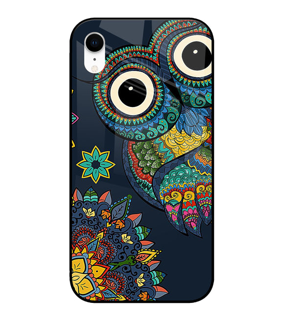 Abstract Owl Art iPhone XR Glass Cover