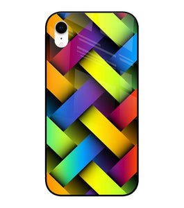 Abstract Colorful Stripes iPhone XR Glass Cover