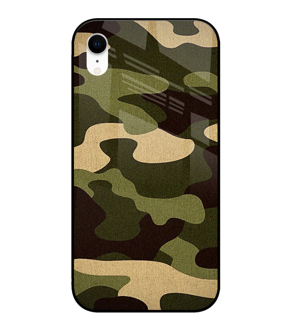 Camouflage Canvas iPhone XR Glass Cover