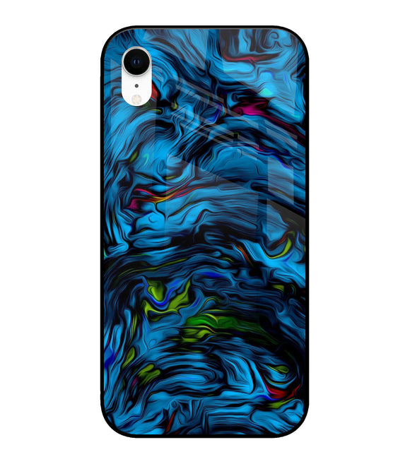 Dark Blue Abstract iPhone XR Glass Cover