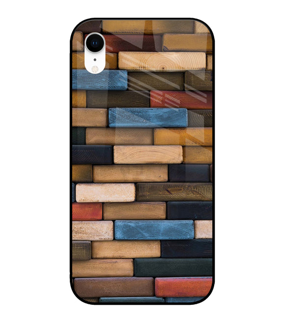 Colorful Wooden Bricks iPhone XR Glass Cover
