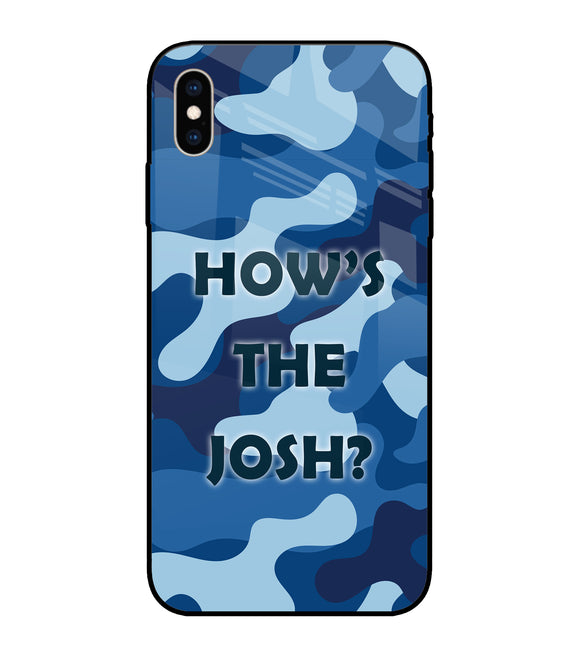 Camouflage Blue iPhone XS Max Glass Cover