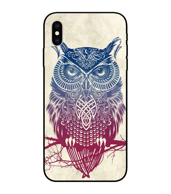 Owl Drill Paint iPhone XS Max Glass Cover