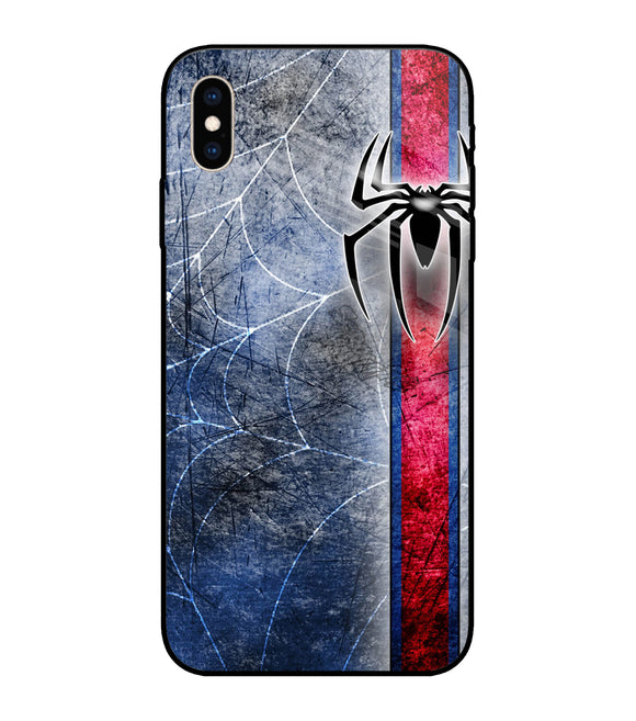 Spider Blue Wall iPhone XS Max Glass Cover