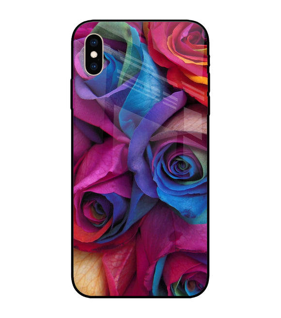 Colorful Roses iPhone XS Max Glass Cover