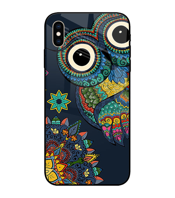 Abstract Owl Art iPhone XS Max Glass Cover