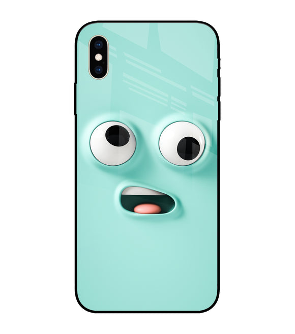 Silly Face Cartoon iPhone XS Max Glass Cover