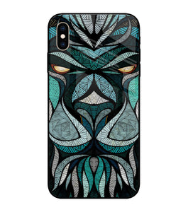 Lion Tattoo Art iPhone XS Max Glass Cover