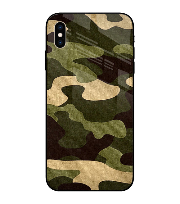 Camouflage Canvas iPhone XS Max Glass Cover