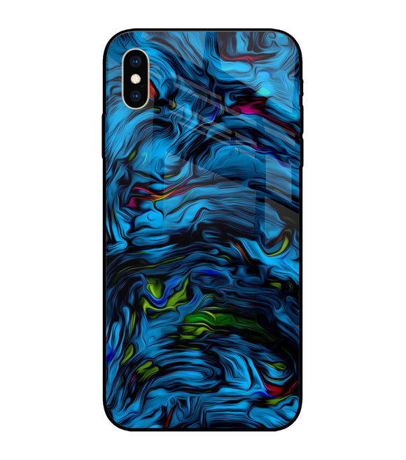 Dark Blue Abstract iPhone XS Max Glass Cover