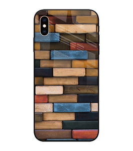 Colorful Wooden Bricks iPhone XS Max Glass Cover
