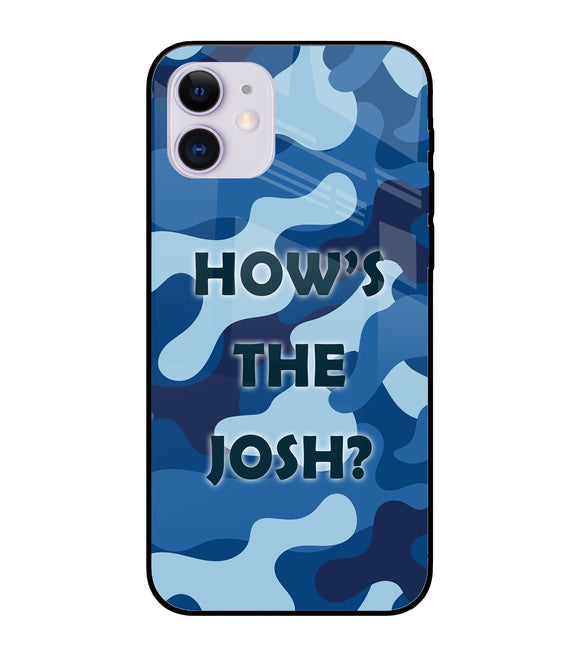 Camouflage Blue iPhone 11 Glass Cover
