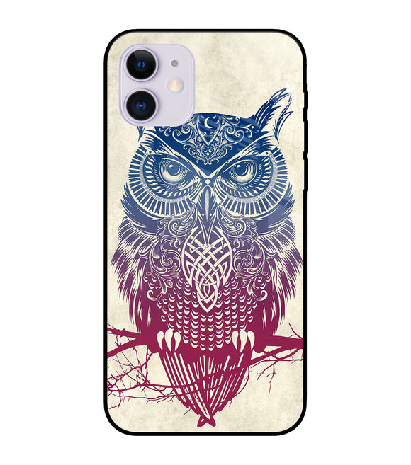 Owl Drill Paint iPhone 11 Glass Cover