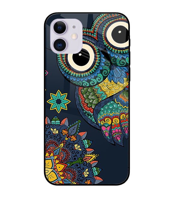 Abstract Owl Art iPhone 11 Glass Cover