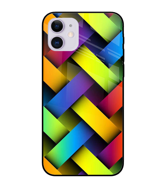 Abstract Colorful Stripes iPhone 11 Glass Cover
